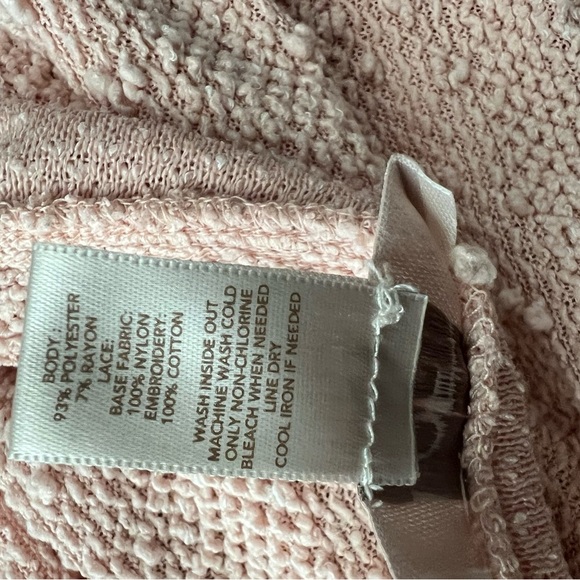 LOFT| Pink Lace Trim long sleeve top - Picture 10 of 10